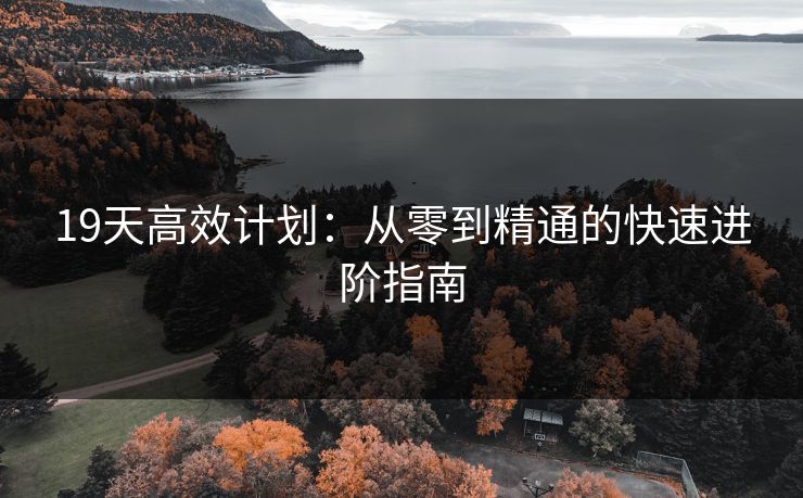 19天高效计划:从零到精通的快速进阶指南 19天高效计划:从零到精通的快速进阶指南