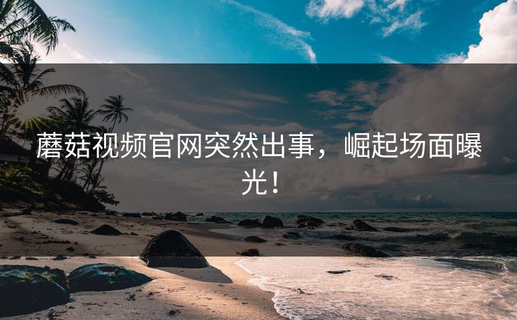 蘑菇视频官网突然出事，崛起场面曝光！