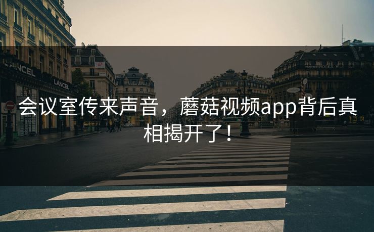 会议室传来声音，蘑菇视频app背后真相揭开了！