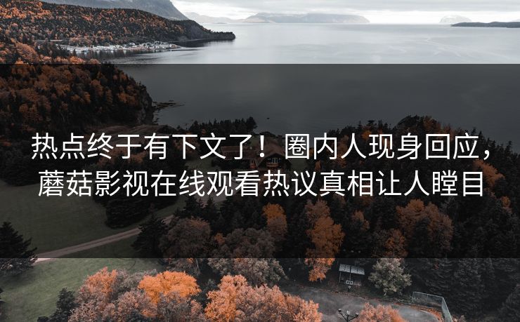 热点终于有下文了！圈内人现身回应，蘑菇影视在线观看热议真相让人瞠目