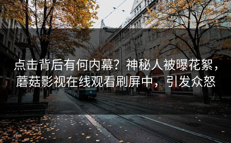 点击背后有何内幕？神秘人被曝花絮，蘑菇影视在线观看刷屏中，引发众怒