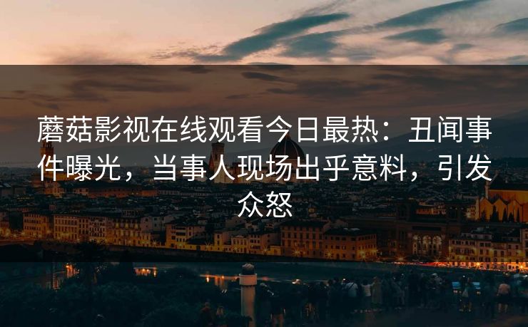 蘑菇影视在线观看今日最热：丑闻事件曝光，当事人现场出乎意料，引发众怒